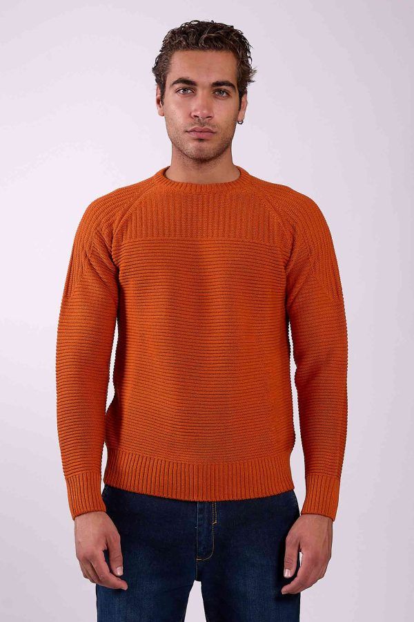 Maglia-girocollo-Borromini-Firenze-modello-Nelson colore arancione